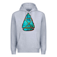 Heather Grey turquoise arrowhead Premium Hoodie - Jasminsmagicworld