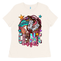 Bone cosmic cowgirl Ladies Tee - OliviaCreatesArt