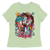 Matcha cosmic cowgirl Ladies Tee - OliviaCreatesArt