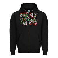 Black texas tx christmas Zipper Hoodie - AdoDesignShop