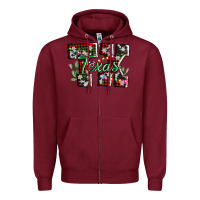 Burgundy texas tx christmas Zipper Hoodie - AdoDesignShop