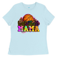 Baby Blue basketball mama Ladies Tee - OliviaCreatesArt