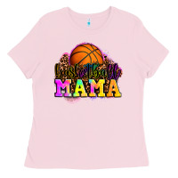 Bubblegum Pink basketball mama Ladies Tee - OliviaCreatesArt