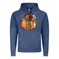 Vintage Denim floral pumpkin Vintage Hoodie - BundleAndBundleShop