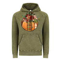 Vintage Olive floral pumpkin Vintage Hoodie - BundleAndBundleShop