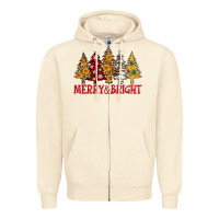 Sandshell merry and bright leopard christmas trees Zipper Hoodie - AdoDesignShop