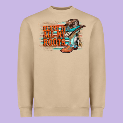 Blame It All My Roots Heavyweight Sweatshirt Designed By Adodesignshop