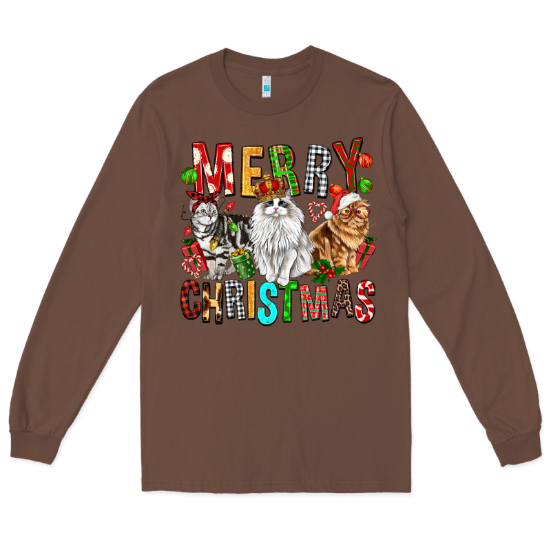 Merry Christmas Cats Long Sleeve Tee by FaDigitalArtStudio | Teevron