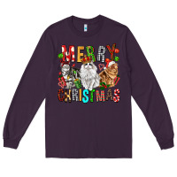 Plum Merry christmas cats Long Sleeve Tee - FaDigitalArtStudio