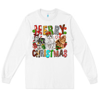 White Merry christmas cats Long Sleeve Tee - FaDigitalArtStudio