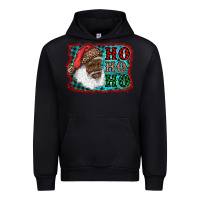 Black african american santa ho ho ho Urban Hoodie - RanaPortraitStore