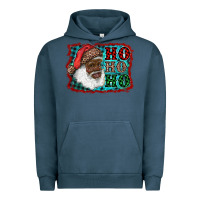 Pigment Midnight Navy african american santa ho ho ho Urban Hoodie - RanaPortraitStore