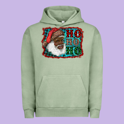 African American Santa Ho Ho Ho Urban Hoodie Designed By Ranaportraitstore