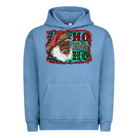 Pigment Pebble Blue african american santa ho ho ho Urban Hoodie - RanaPortraitStore