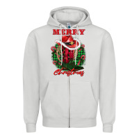 Dove Grey merry christmas boots hat rope Zipper Hoodie - AdoDesignShop