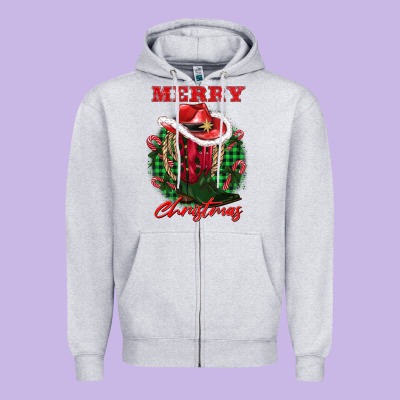 Merry Christmas Boots Hat Rope Zipper Hoodie Designed By Adodesignshop