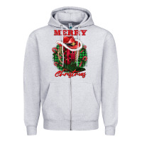 Heather Grey merry christmas boots hat rope Zipper Hoodie - AdoDesignShop