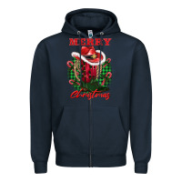 Navy merry christmas boots hat rope Zipper Hoodie - AdoDesignShop