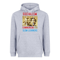 Heather Grey socialism Heavyweight Hoodie - DesigneFamous