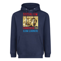 Navy socialism Heavyweight Hoodie - DesigneFamous
