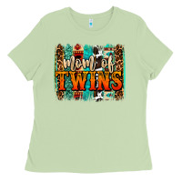 Matcha mom of twins western brushstroke Ladies Tee - OliviaCreatesArt