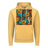 Vintage Mustard western cowboy boot seamless pattern Vintage Hoodie - BundleAndBundleShop