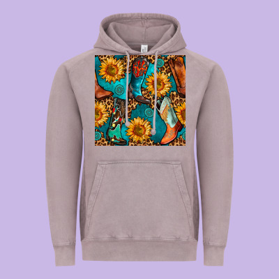 Western Cowboy Boot Seamless Pattern Vintage Hoodie Designed By Bundleandbundleshop