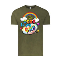 Vintage Olive its okay to say gay pride Vintage Tee - FaDigitalArtStudio