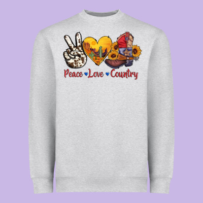 Peace Love Country American Texas Flag Boots Heavyweight Sweatshirt Designed By Adodesignshop