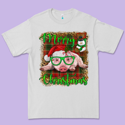 Merry Christmas Baby Pig Premium Tee Designed By Ranaportraitstore