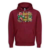 Burgundy sweet but twisted Zipper Hoodie - AdoDesignShop