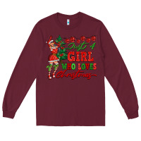Burgundy Just A Girl Who Loves Christmas Long Sleeve Tee - FaDigitalArtStudio