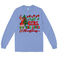 Colony Blue Just A Girl Who Loves Christmas Long Sleeve Tee - FaDigitalArtStudio