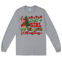 Heather Grey Just A Girl Who Loves Christmas Long Sleeve Tee - FaDigitalArtStudio