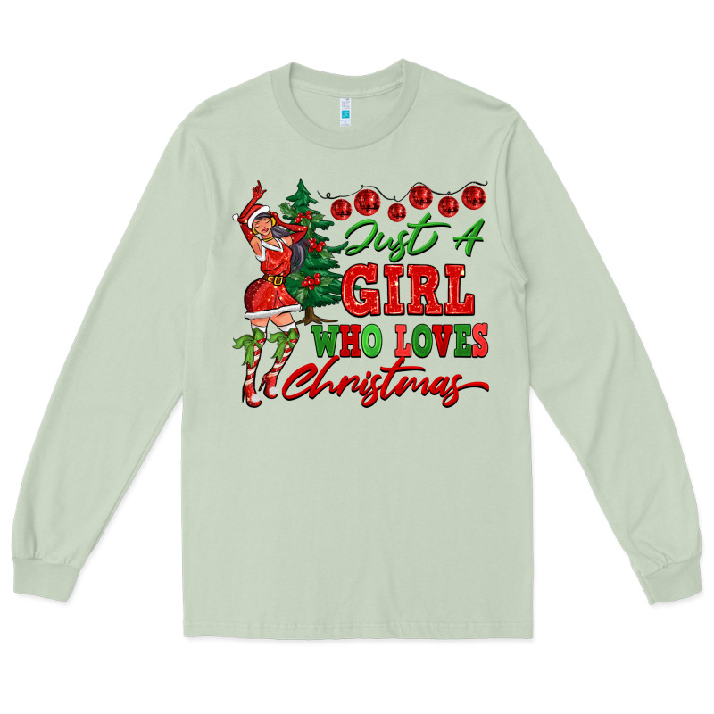 Just A Girl Who Loves Christmas Long Sleeve Tee by FaDigitalArtStudio | Teevron