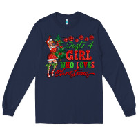 Navy Just A Girl Who Loves Christmas Long Sleeve Tee - FaDigitalArtStudio