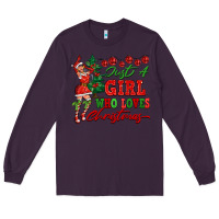 Plum Just A Girl Who Loves Christmas Long Sleeve Tee - FaDigitalArtStudio