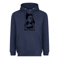 Navy frida kahlo Heavyweight Hoodie - DesigneFamous