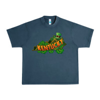 Midnight Navy Kentucky map St. Patrick's Day Urban Heavy Tee - FaDigitalArtStudio