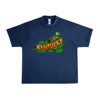 Navy Kentucky map St. Patrick's Day Urban Heavy Tee - FaDigitalArtStudio