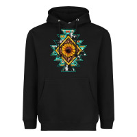 Black aztec leopard sunflower Heavyweight Hoodie - JahusDesignShop