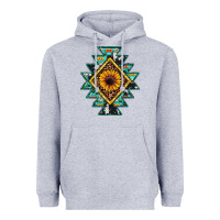 Heather Grey aztec leopard sunflower Heavyweight Hoodie - JahusDesignShop