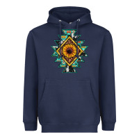 Navy aztec leopard sunflower Heavyweight Hoodie - JahusDesignShop