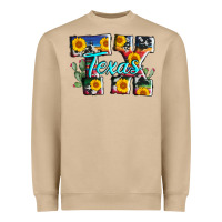 Texas Tx Serape Sunflower Cowhide Heavyweight Sweatshirt | Teevron