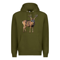 Army Green Mule Buck Deer Premium Hoodie - LillyAllenDesigns