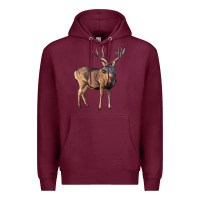 Burgundy Mule Buck Deer Premium Hoodie - LillyAllenDesigns
