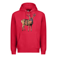 Cardinal Mule Buck Deer Premium Hoodie - LillyAllenDesigns