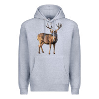 Heather Grey Mule Buck Deer Premium Hoodie - LillyAllenDesigns