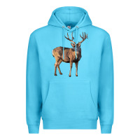 Ocean Blue Mule Buck Deer Premium Hoodie - LillyAllenDesigns