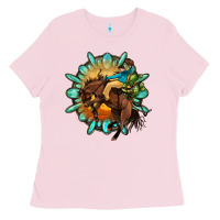 Bubblegum Pink gemstone cowboy Ladies Tee - OliviaCreatesArt